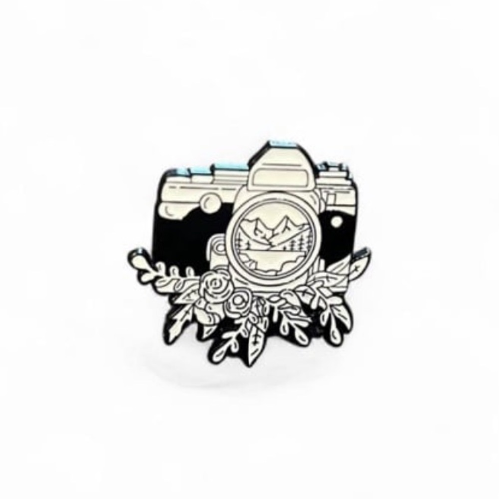 Black and White Camera Enamel Pin